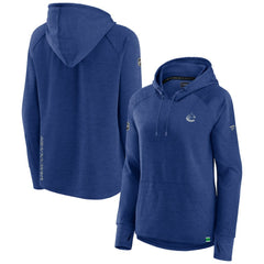 Vancouver Canucks Fanatics Women's Authentic Pro Pullover Hoodie - Heather Blue - NHL 5102232