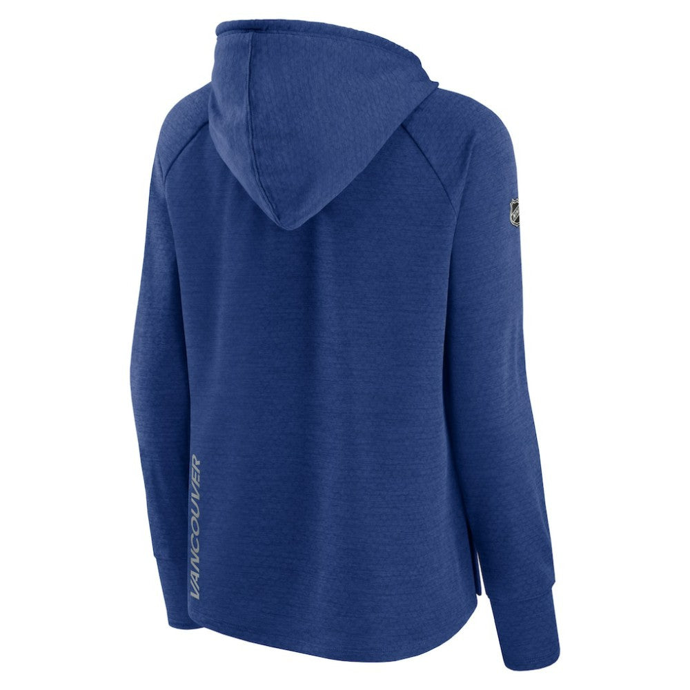 Vancouver Canucks Fanatics Women's Authentic Pro Pullover Hoodie - Heather Blue - NHL 5102232