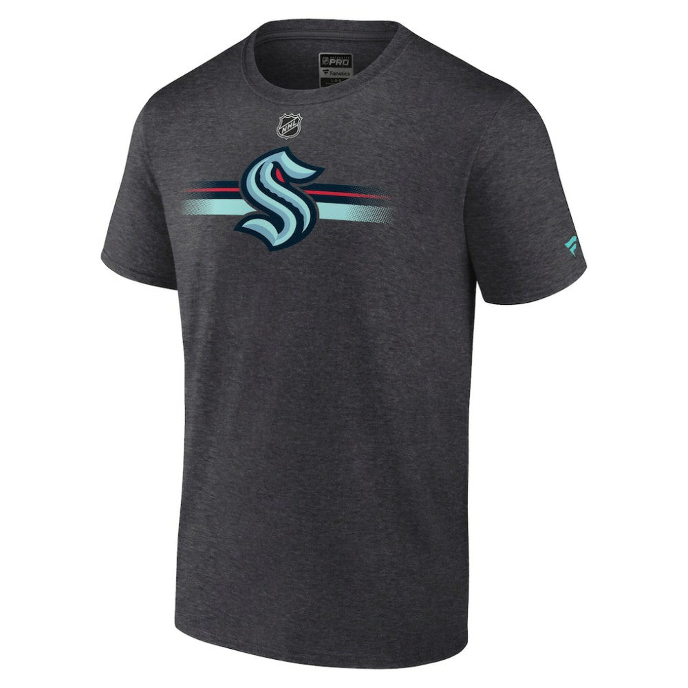 Seattle Kraken Fanatics Authentic Pro Secondary Logo T-Shirt - Heather Charcoal - NHL 5103322