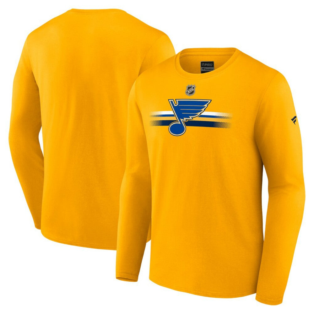 St. Louis Blues Fanatics Authentic Pro Primary Long Sleeve T-Shirt - Gold - NHL 5103630