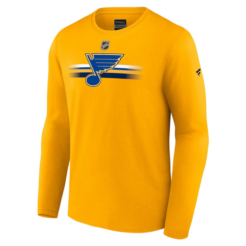 St. Louis Blues Fanatics Authentic Pro Primary Long Sleeve T-Shirt - Gold - NHL 5103630