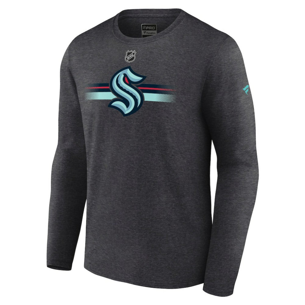 Seattle Kraken Fanatics Authentic Pro Secondary Long Sleeve T-Shirt - Heather Charcoal - NHL 5103677