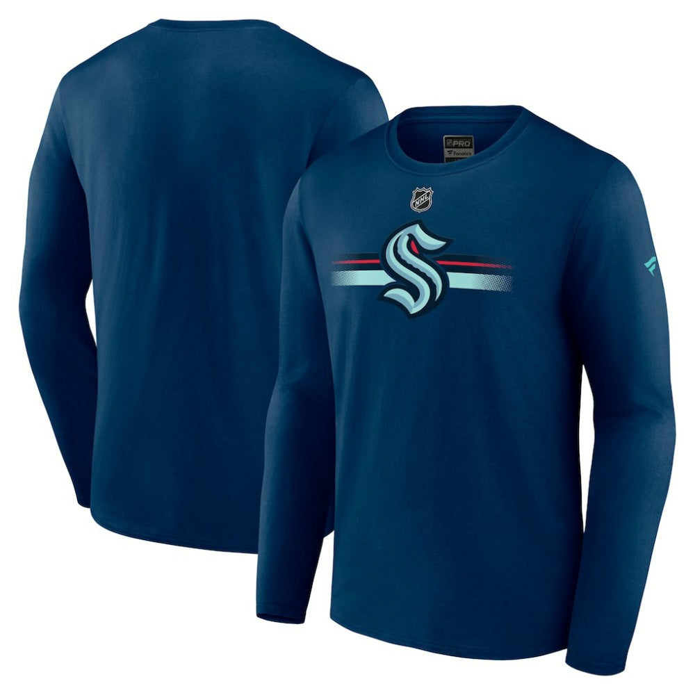 Seattle Kraken Fanatics Authentic Pro Secondary Long Sleeve T-Shirt - Deep Sea Blue - NHL 5103701