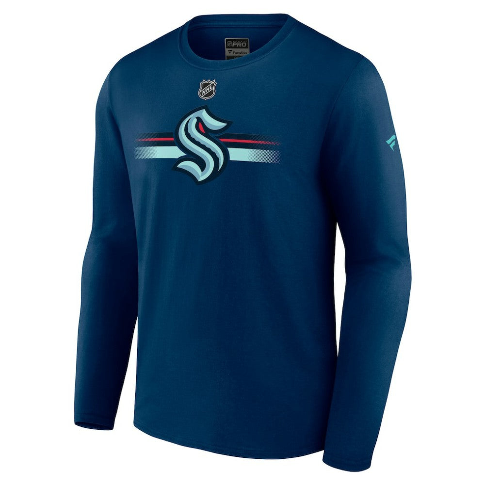 Seattle Kraken Fanatics Authentic Pro Secondary Long Sleeve T-Shirt - Deep Sea Blue - NHL 5103701