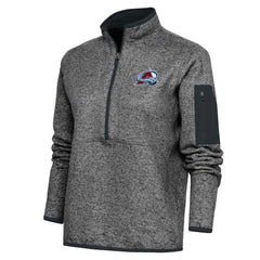 Colorado Avalanche Antigua Women's Team Logo Fortune Quarter-Zip Jacket - Heather Charcoal - NHL 5104409