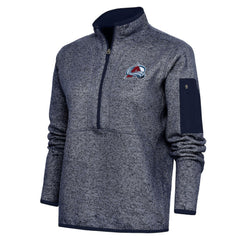 Colorado Avalanche Antigua Women's Team Logo Fortune Quarter-Zip Jacket - Heather Navy - NHL 5104411