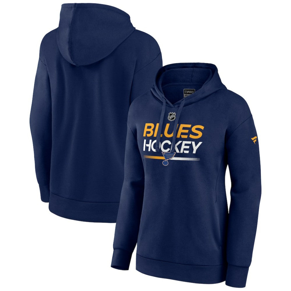 St. Louis Blues Fanatics Women's Authentic Pro Pullover Hoodie - Navy - NHL 5105284