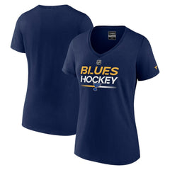 St. Louis Blues Fanatics Women's Authentic Pro V-Neck T-Shirt - Navy - NHL 5105412