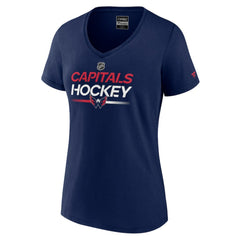 Washington Capitals Fanatics Women's Authentic Pro V-Neck T-Shirt - Navy - NHL 5105413
