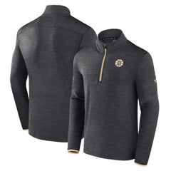 Boston Bruins Fanatics Authentic Pro Quarter-Zip Pullover Top - Heather Charcoal - NHL 5105859