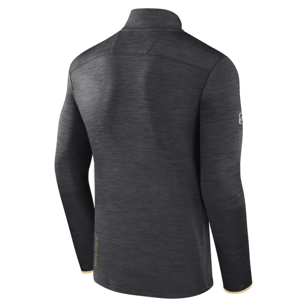 Boston Bruins Fanatics Authentic Pro Quarter-Zip Pullover Top - Heather Charcoal - NHL 5105859