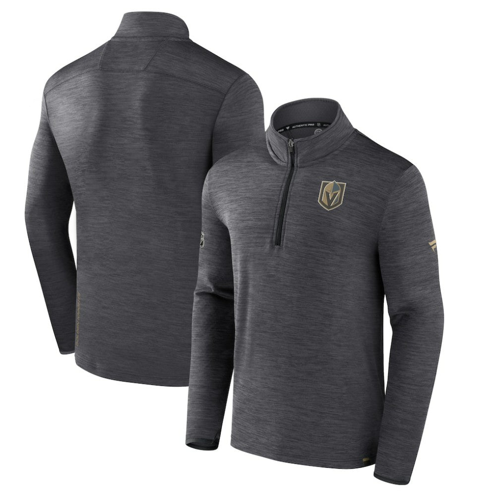 Vegas Golden Knights Fanatics Authentic Pro Quarter-Zip Pullover Top - Heather Charcoal - NHL 5105863