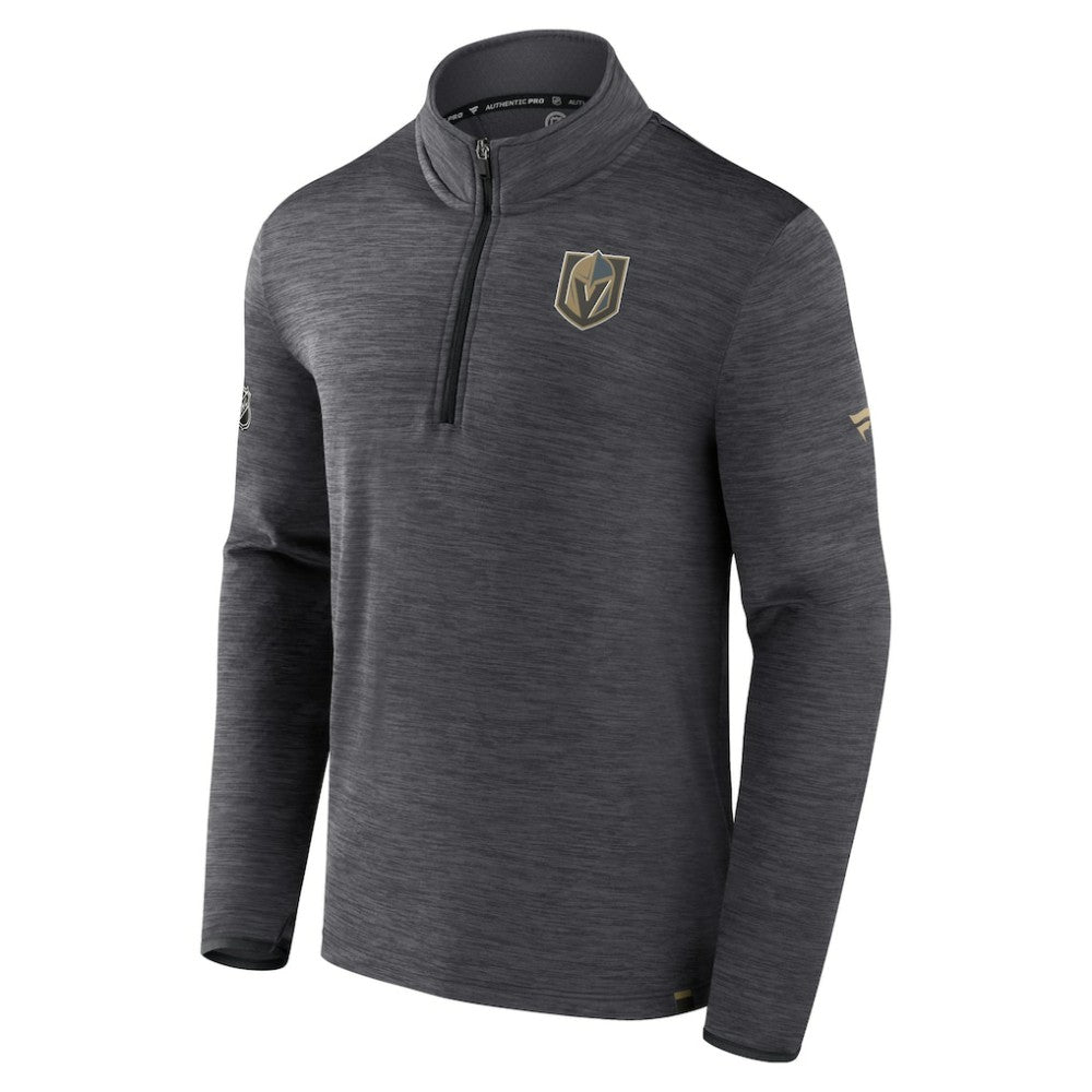 Vegas Golden Knights Fanatics Authentic Pro Quarter-Zip Pullover Top - Heather Charcoal - NHL 5105863