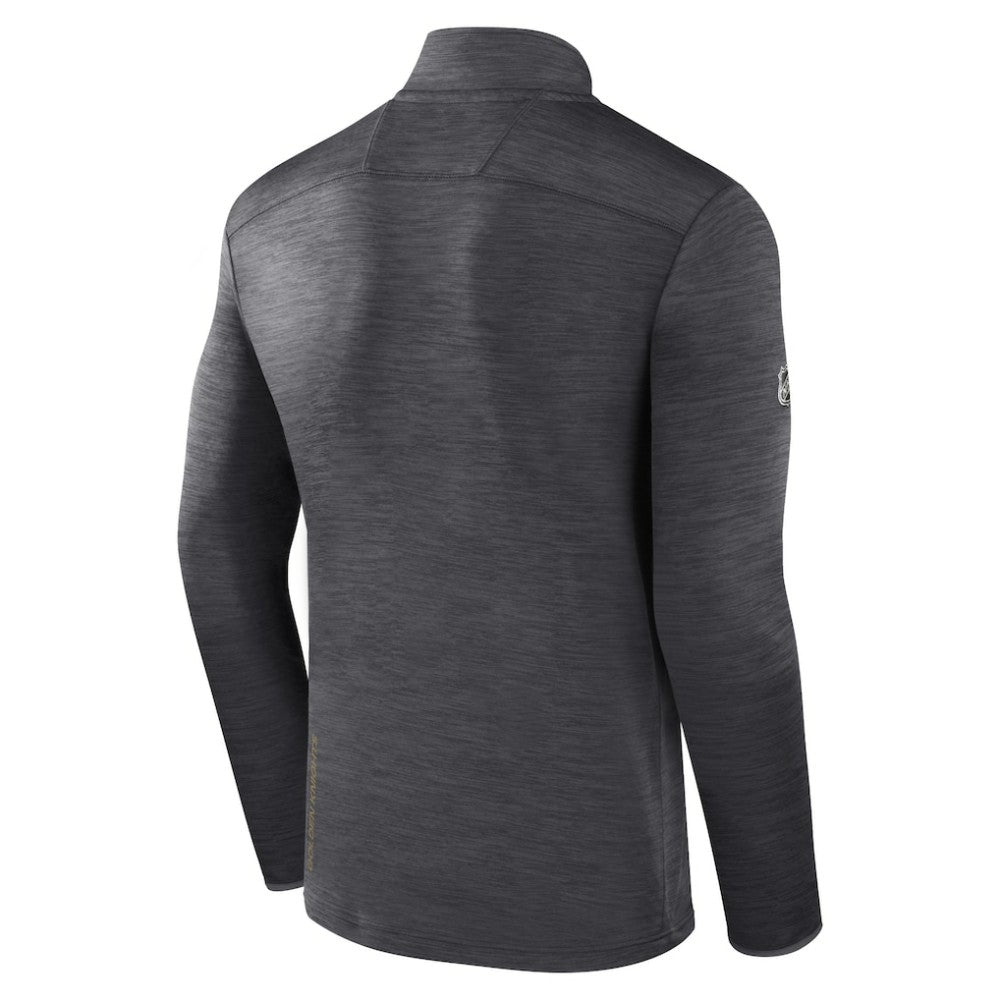 Vegas Golden Knights Fanatics Authentic Pro Quarter-Zip Pullover Top - Heather Charcoal - NHL 5105863