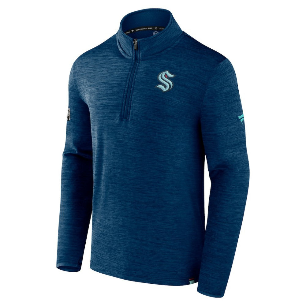 Seattle Kraken Fanatics Authentic Pro Quarter-Zip Pullover Top - Deep Sea Blue - NHL 5105873