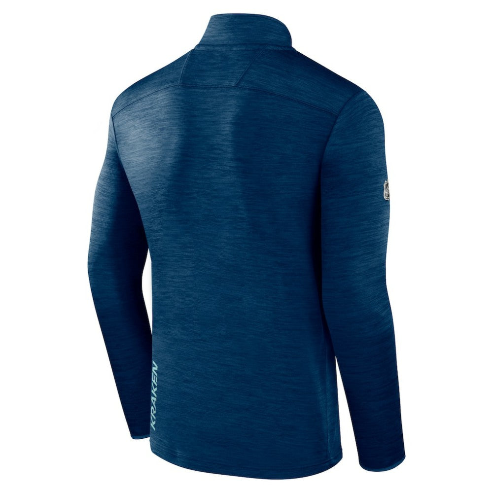 Seattle Kraken Fanatics Authentic Pro Quarter-Zip Pullover Top - Deep Sea Blue - NHL 5105873