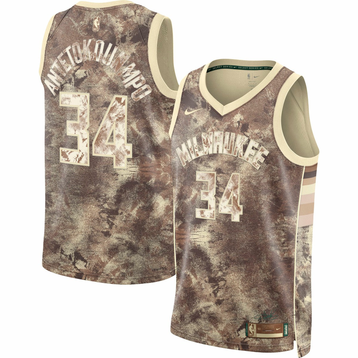 Giannis Antetokounmpo Milwaukee Bucks Unisex Select Series Swingman Jersey Brown | Nike for sale