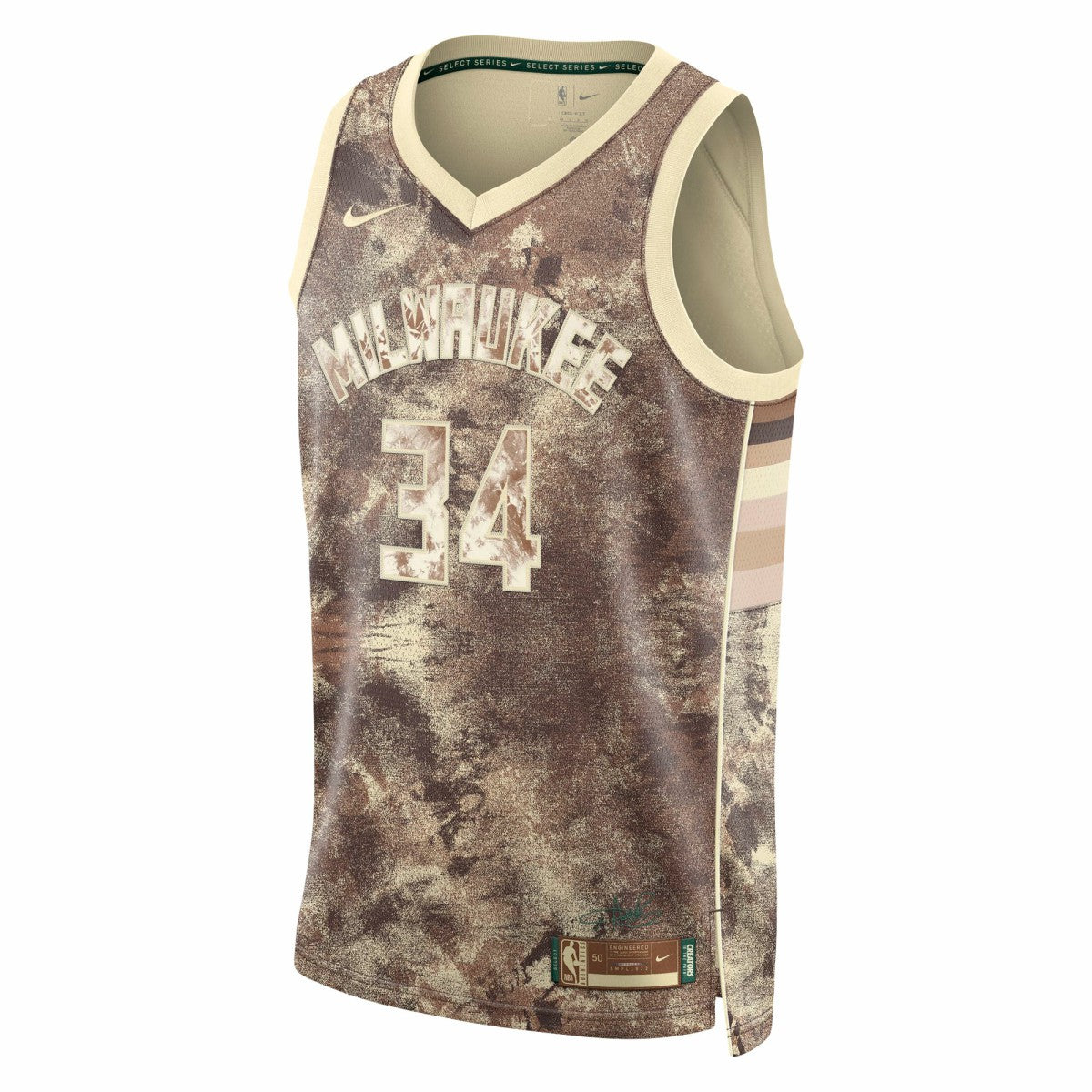 Giannis Antetokounmpo Milwaukee Bucks Unisex Select Series Swingman Jersey Brown | Nike for sale