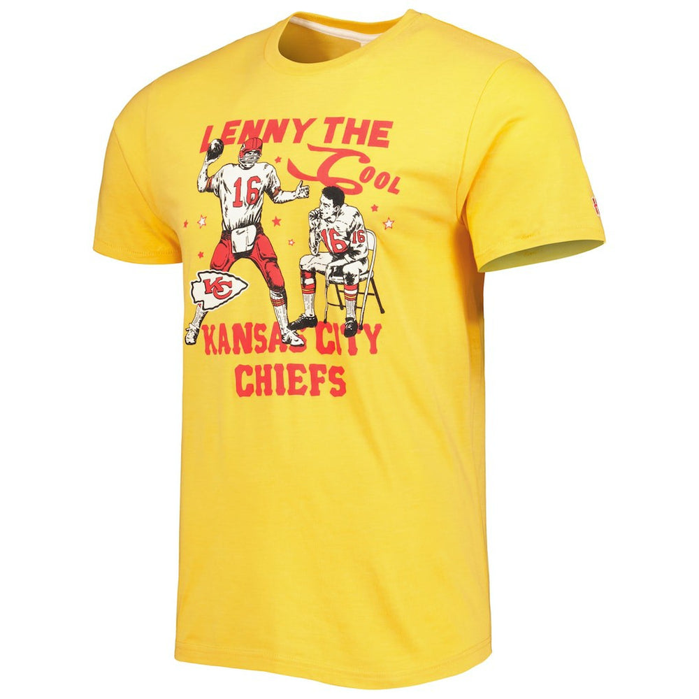 Len Dawson Kansas City Chiefs Homage Unisex Caricature Retired Player Tri-Blend T-Shirt Gold