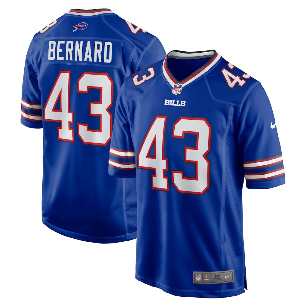 Nike Terrel Bernard Buffalo Bills Game Player Jersey Royal