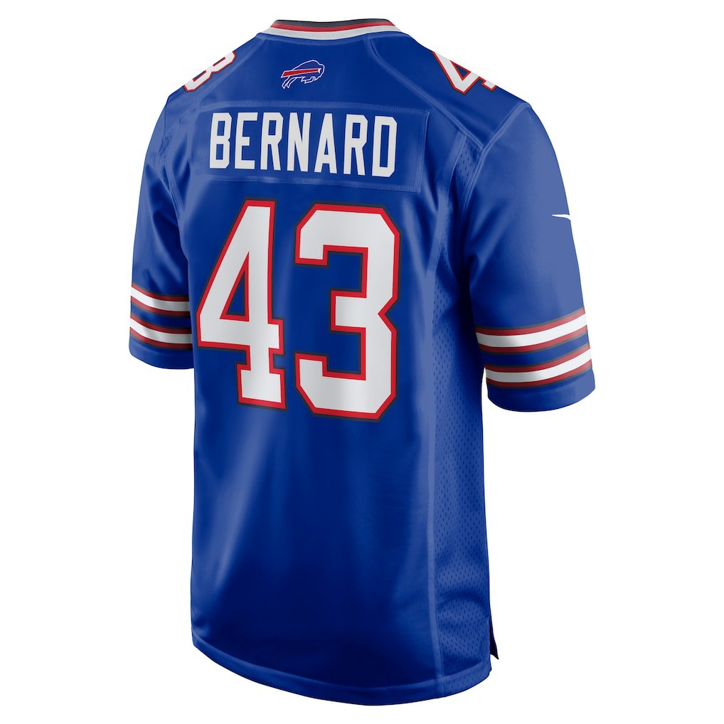 Nike Terrel Bernard Buffalo Bills Game Player Jersey Royal