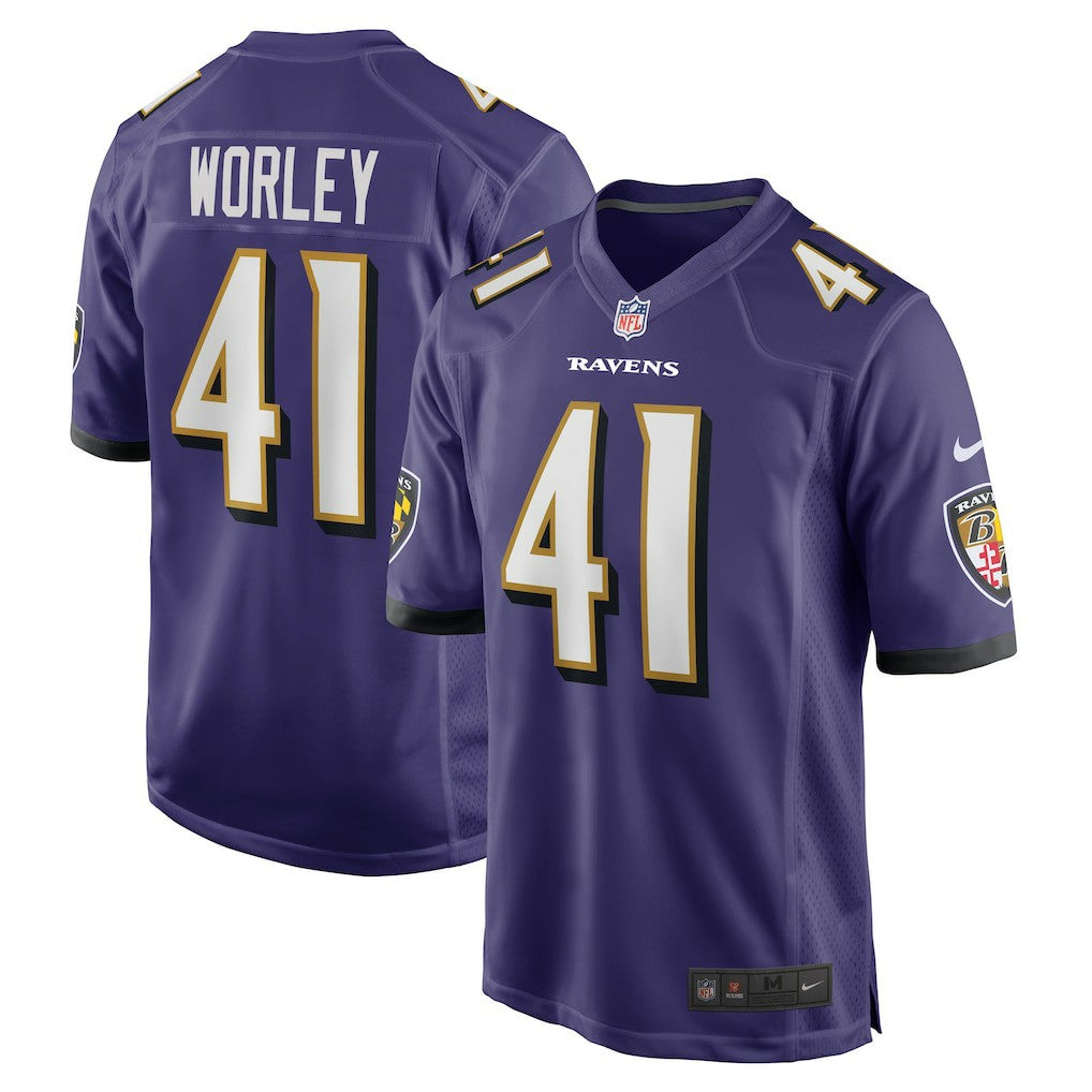 Nike Daryl Worley Baltimore Ravens Game Player Jersey Purple