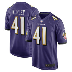Nike Daryl Worley Baltimore Ravens Game Player Jersey Purple