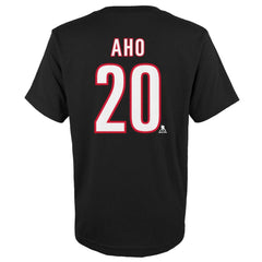 Sebastian Aho Carolina Hurricanes Youth Player Name & Number T-Shirt - Black - NHL 5111190