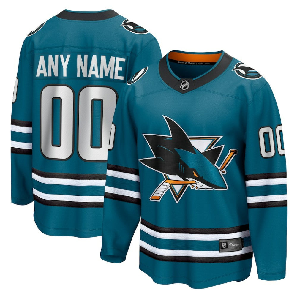 San Jose Sharks Fanatics Home Breakaway Custom Jersey - Teal - NHL 5111272