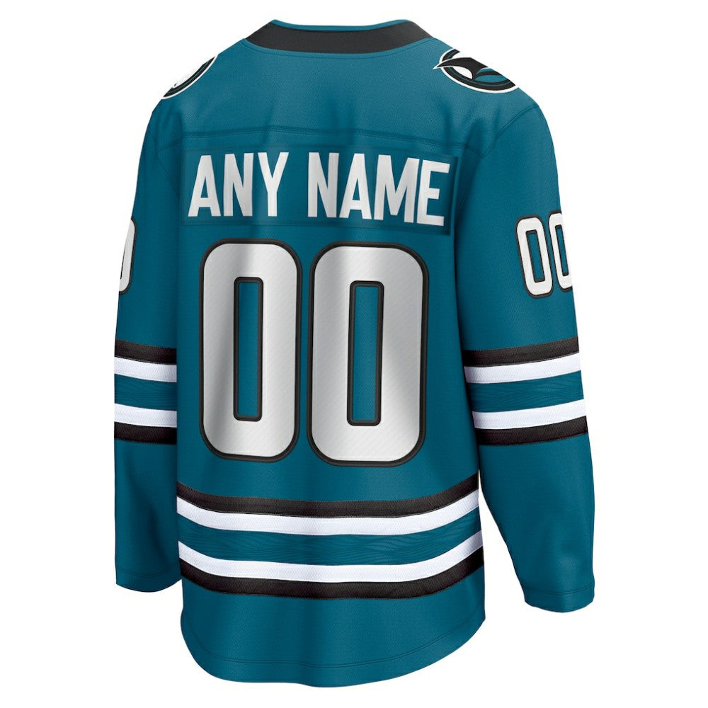 San Jose Sharks Fanatics Home Breakaway Custom Jersey - Teal - NHL 5111272