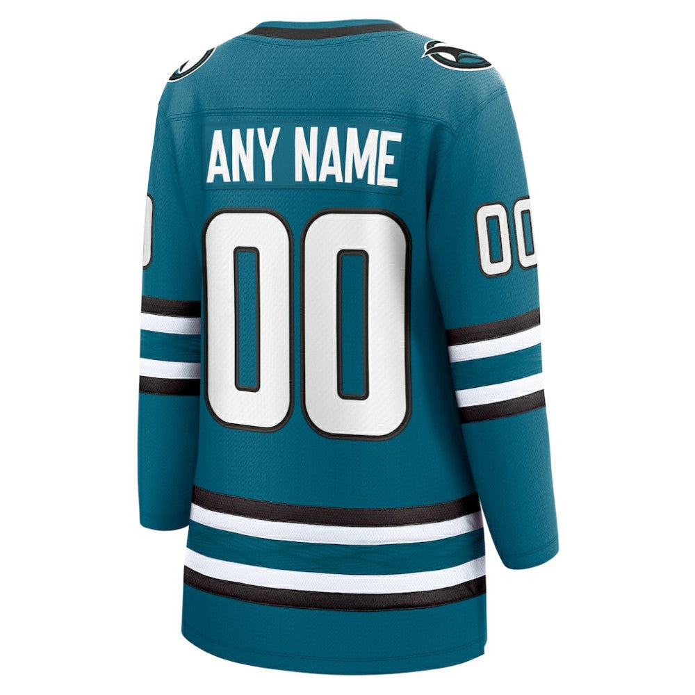 San Jose Sharks Fanatics Women's Home Breakaway Custom Jersey - Teal - NHL 5111273