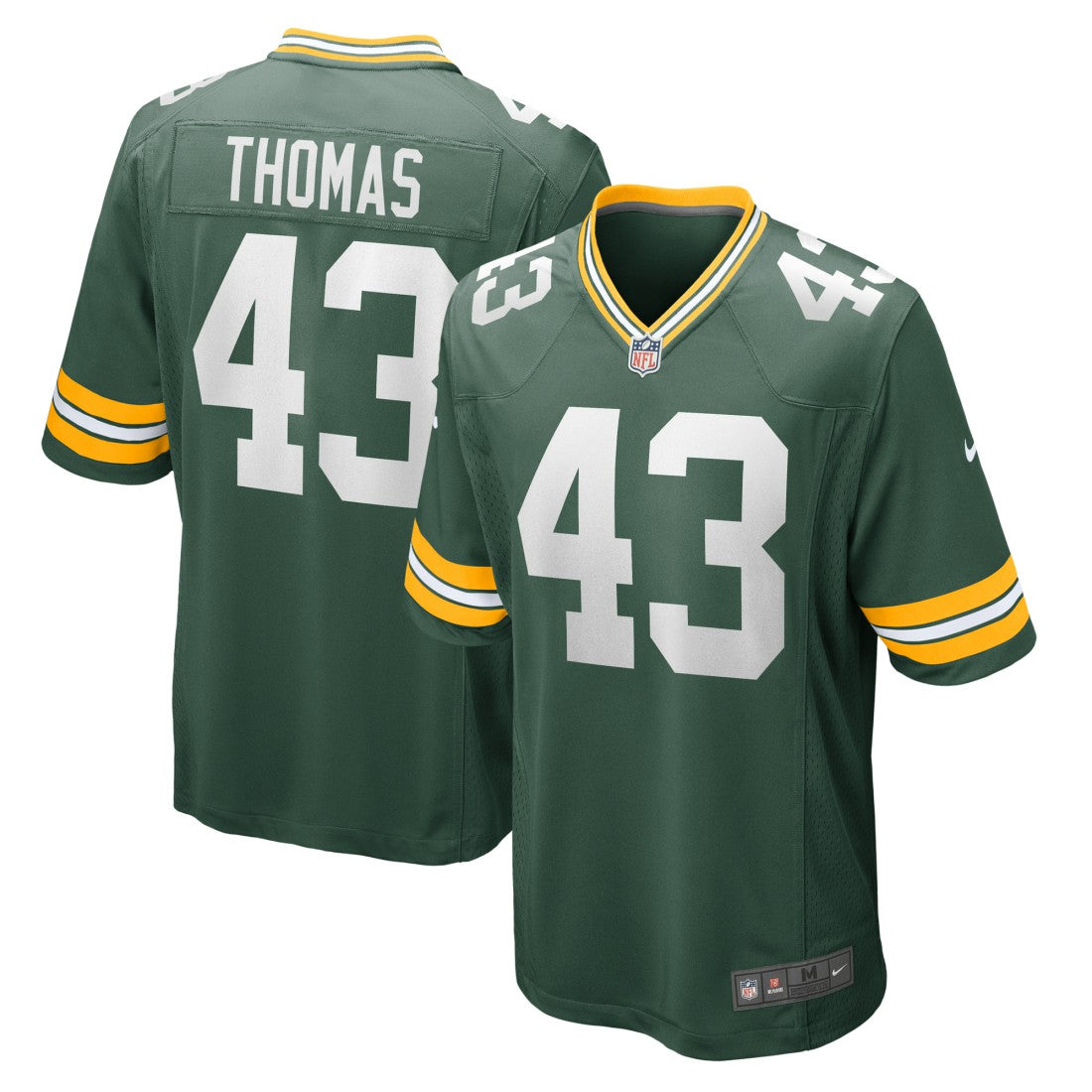 Nike Kiondre Thomas Green Bay Packers Game Player Jersey Green