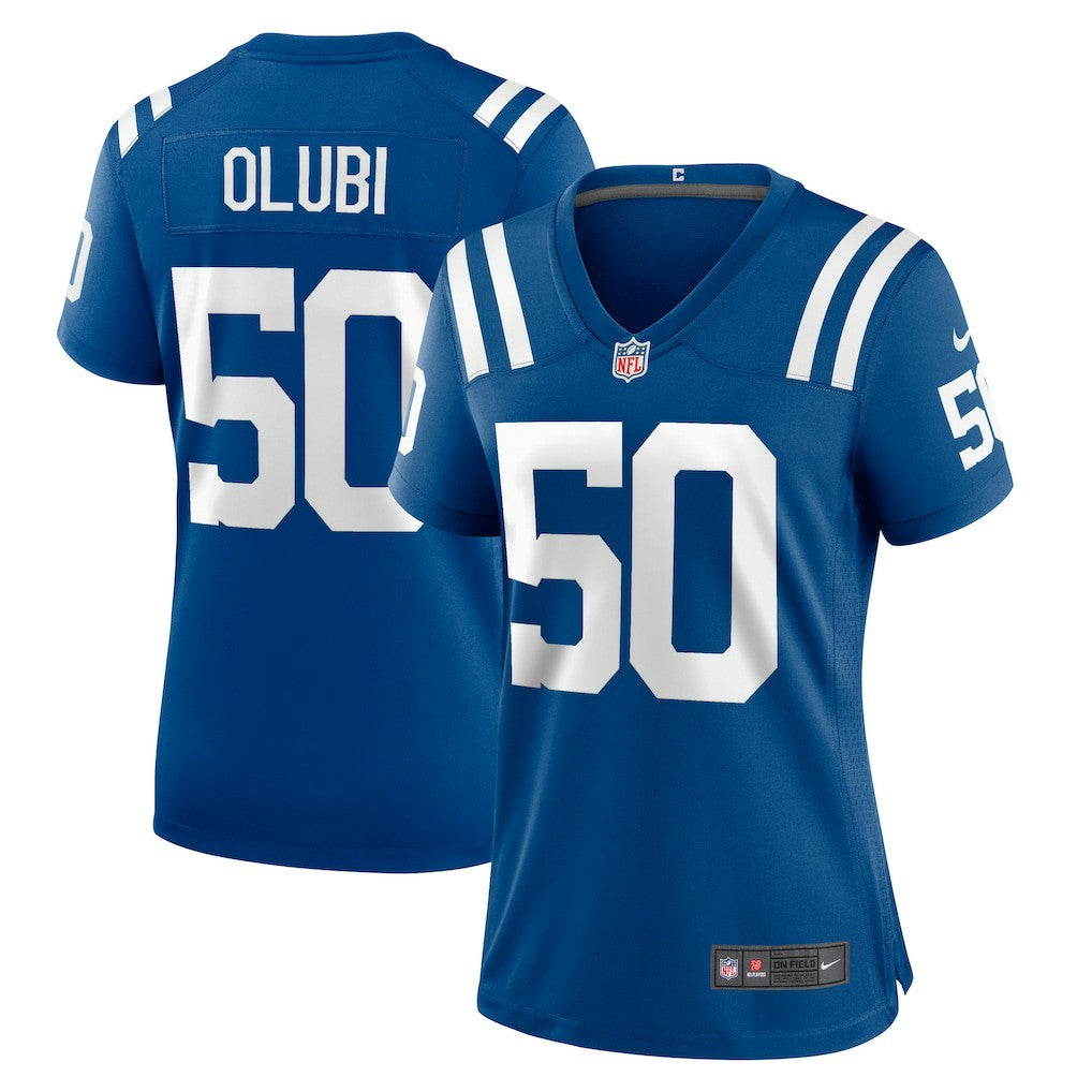 Nike Segun Olubi Indianapolis Colts Women's Game Player Jersey Royal