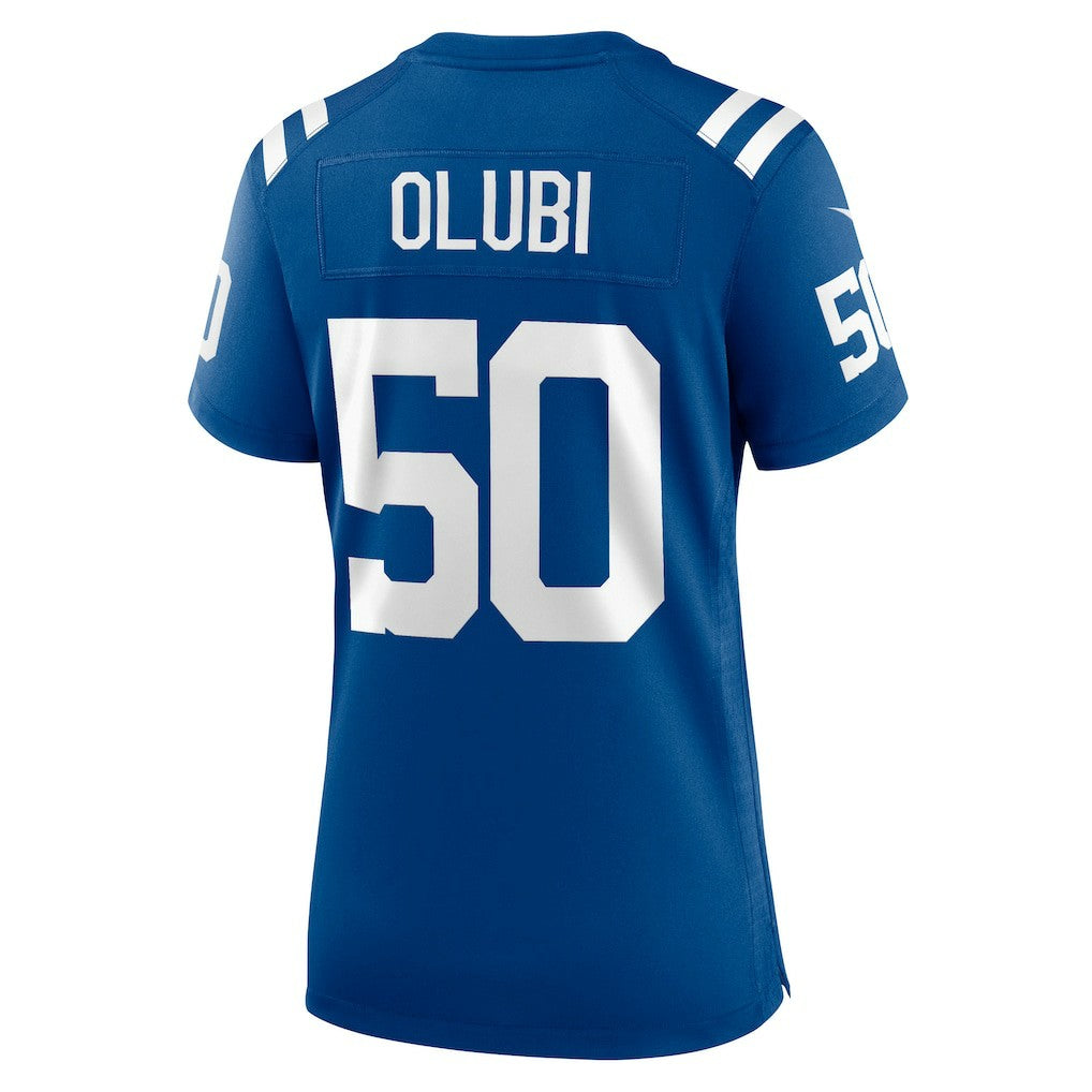 Nike Segun Olubi Indianapolis Colts Women's Game Player Jersey Royal