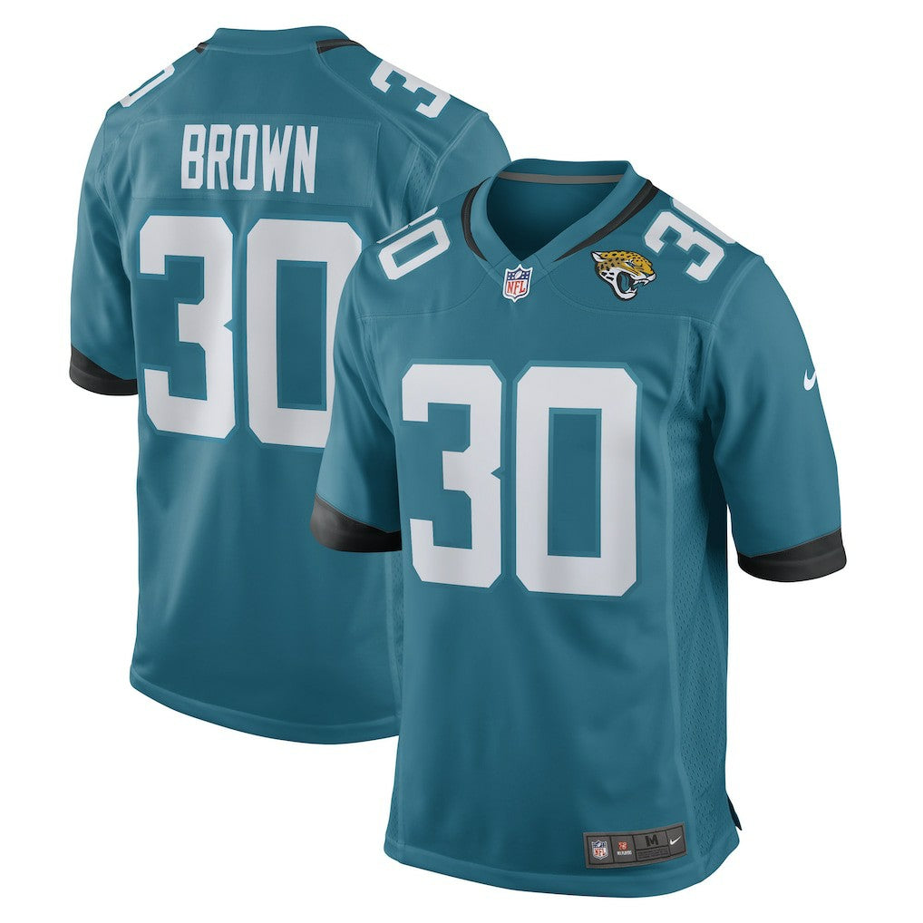 Nike Montaric Brown Jacksonville Jaguars Game Player Jersey Teal