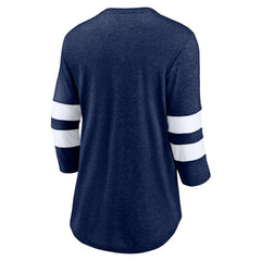 Seattle Kraken Fanatics Women's Special Edition 2.0 Barn Burner 3/4 Sleeve T-Shirt - Heather Deep Sea Blue - NHL 5114176