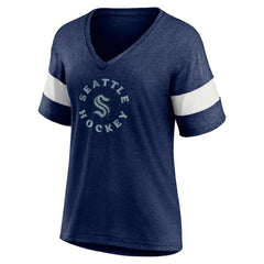 Seattle Kraken Fanatics Women's Special Edition 2.0 Ring The Alarm V-Neck T-Shirt - Heather Navy - NHL 5114308