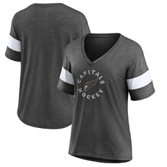Washington Capitals Fanatics Women's Special Edition 2.0 Ring The Alarm V-Neck T-Shirt - Heather Charcoal - NHL 5114318