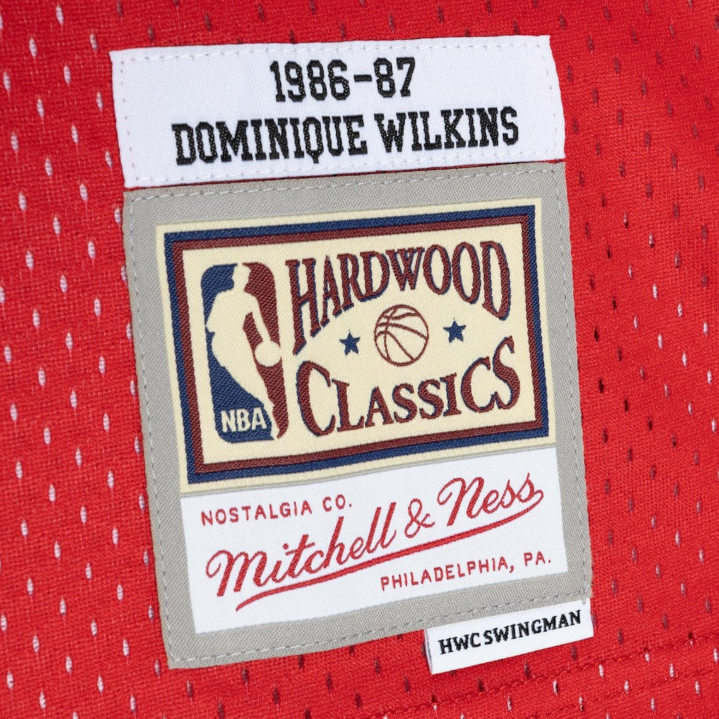 Dominique Wilkins Atlanta Hawks Hardwood Classics 1986/87 Split Swingman Jersey Yellow/Red | Mitchell & Ness