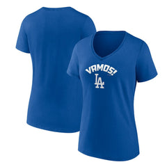 Los Angeles Dodgers Women's Vamos V-Neck T-Shirt - Royal - MLB Online