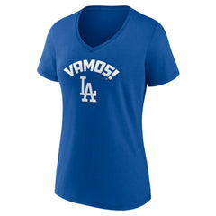 Los Angeles Dodgers Women's Vamos V-Neck T-Shirt - Royal - MLB Online