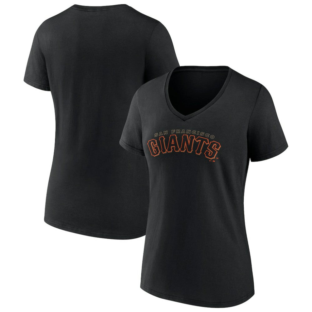 San Francisco Giants Women's Giants Alternate Club Lettering V-Neck T-Shirt - Black - MLB Sale