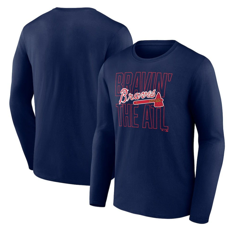 Atlanta Braves Pitch Out Long Sleeve T-Shirt - Navy - MLB Online