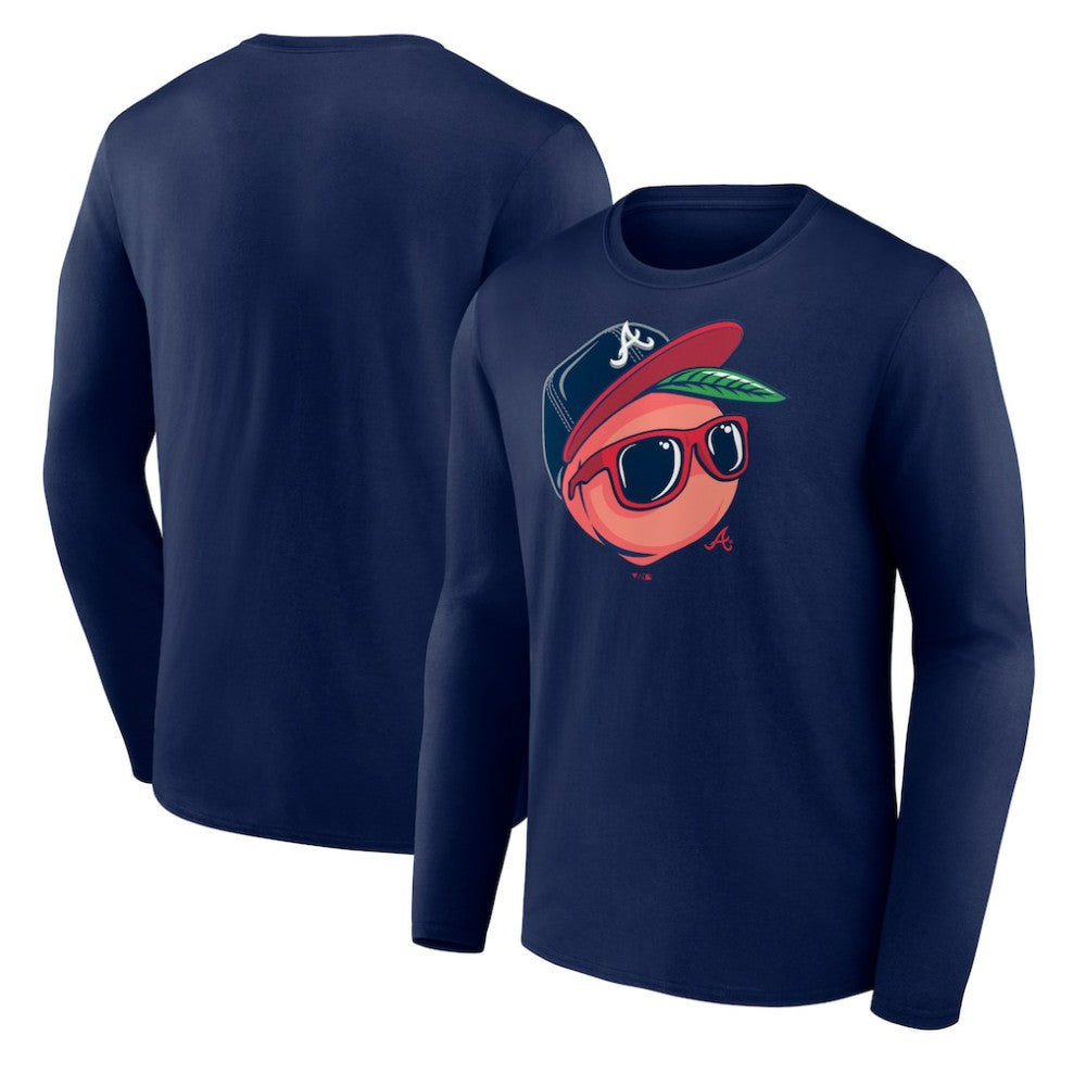 Atlanta Braves Mr. Peach Long Sleeve T-Shirt - Navy - MLB Lifestyle