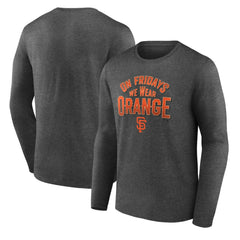 San Francisco Giants First Game Long Sleeve T-Shirt - Charcoal - MLB Discount