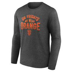 San Francisco Giants First Game Long Sleeve T-Shirt - Charcoal - MLB Discount