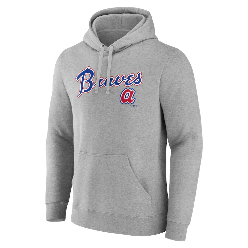 Atlanta Braves Wahconah Pullover Hoodie - Gray - MLB Sale