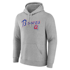 Atlanta Braves Wahconah Pullover Hoodie - Gray - MLB Sale