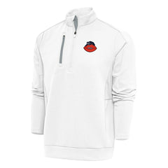 Chicago Bears Antigua Team Logo Throwback Generation Quarter-Zip Pullover Top White