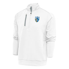 Los Angeles Chargers Antigua Team Logo Throwback Generation Quarter-Zip Pullover Top White
